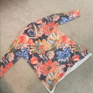 Soft Surroundings Floral V-Neck Tunic Top